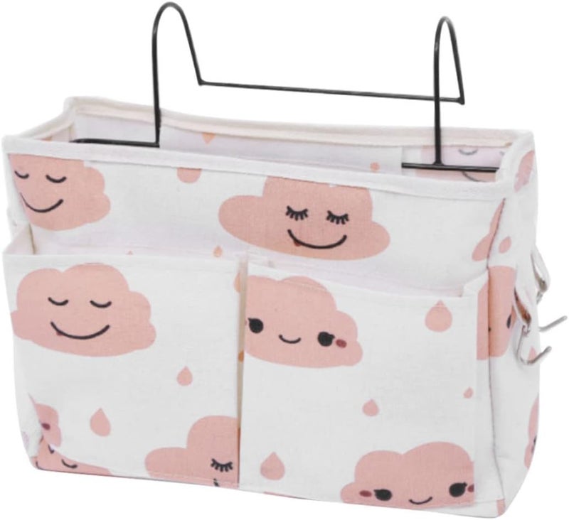 woobles Bedside Storage Pocket, Bedside Hanging Organizer Bunk Bed Storage Hanger Bag Pocket Dormitory Bed Caddy Pink, Dormitory Bed Organizer - Image 2
